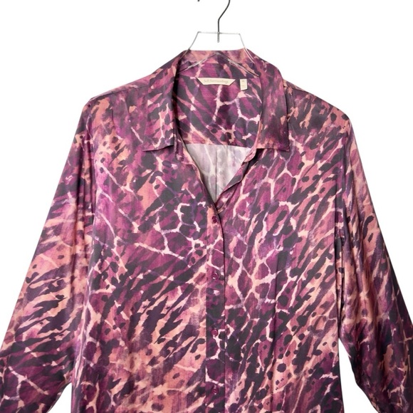 Soft Surroundings Vivi Silk Animal Print Button Up Women’s Flowy Blouse Sz XL - Picture 2 of 11